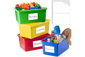 LROGOE 150 Pcs Labels for Storage Bins, 6 X 4 Inch Removable Tear Resistant No Residue Storage Bins Labels for Home Organization, Storage, Business, School
