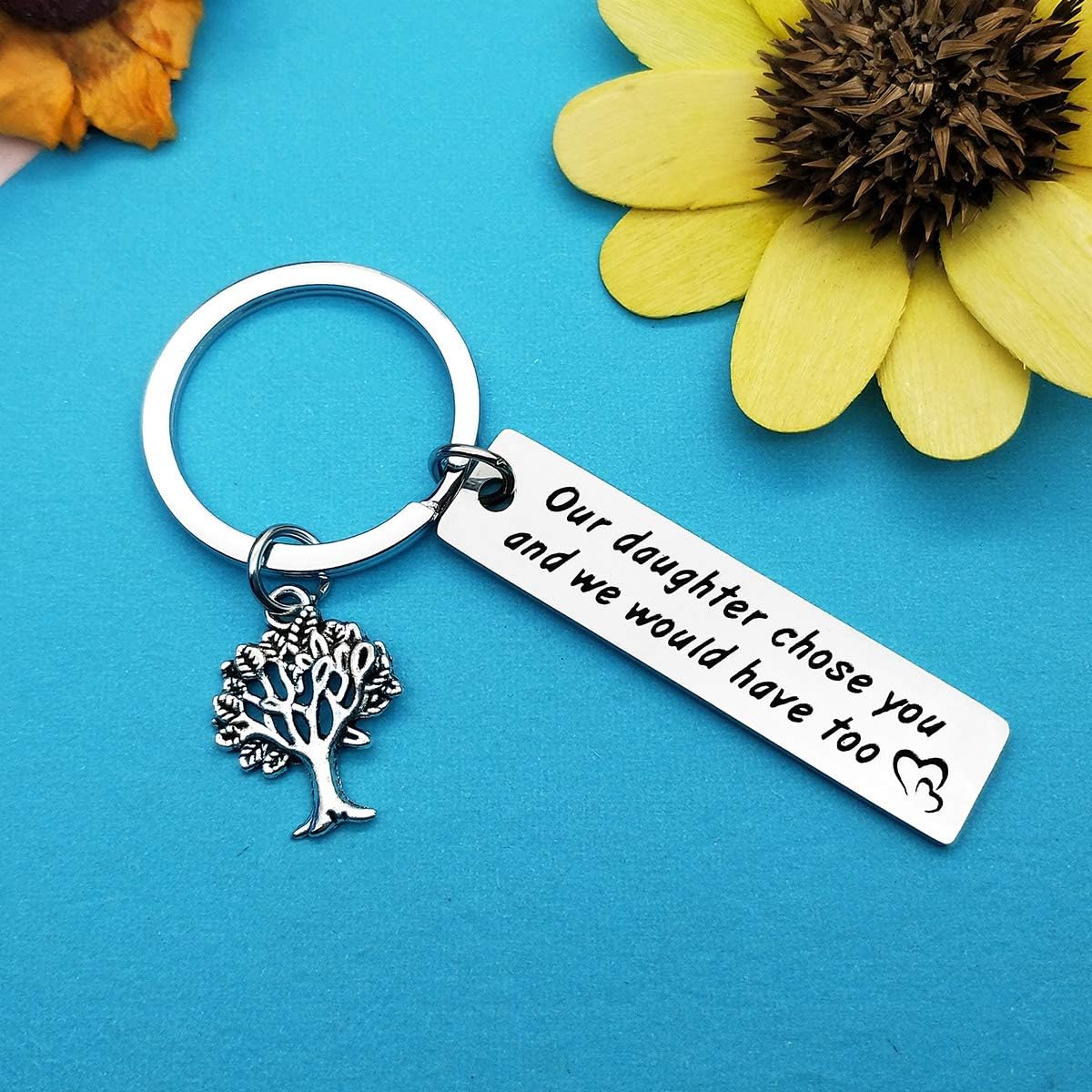 Huwujiu Son in Law Gifts Keyring Our Daughter Chose You and We Would Have Too Keyring Gifts for Son in Law Wedding Gifts Christmas Birthday Gifts for Son in Law - Image 3