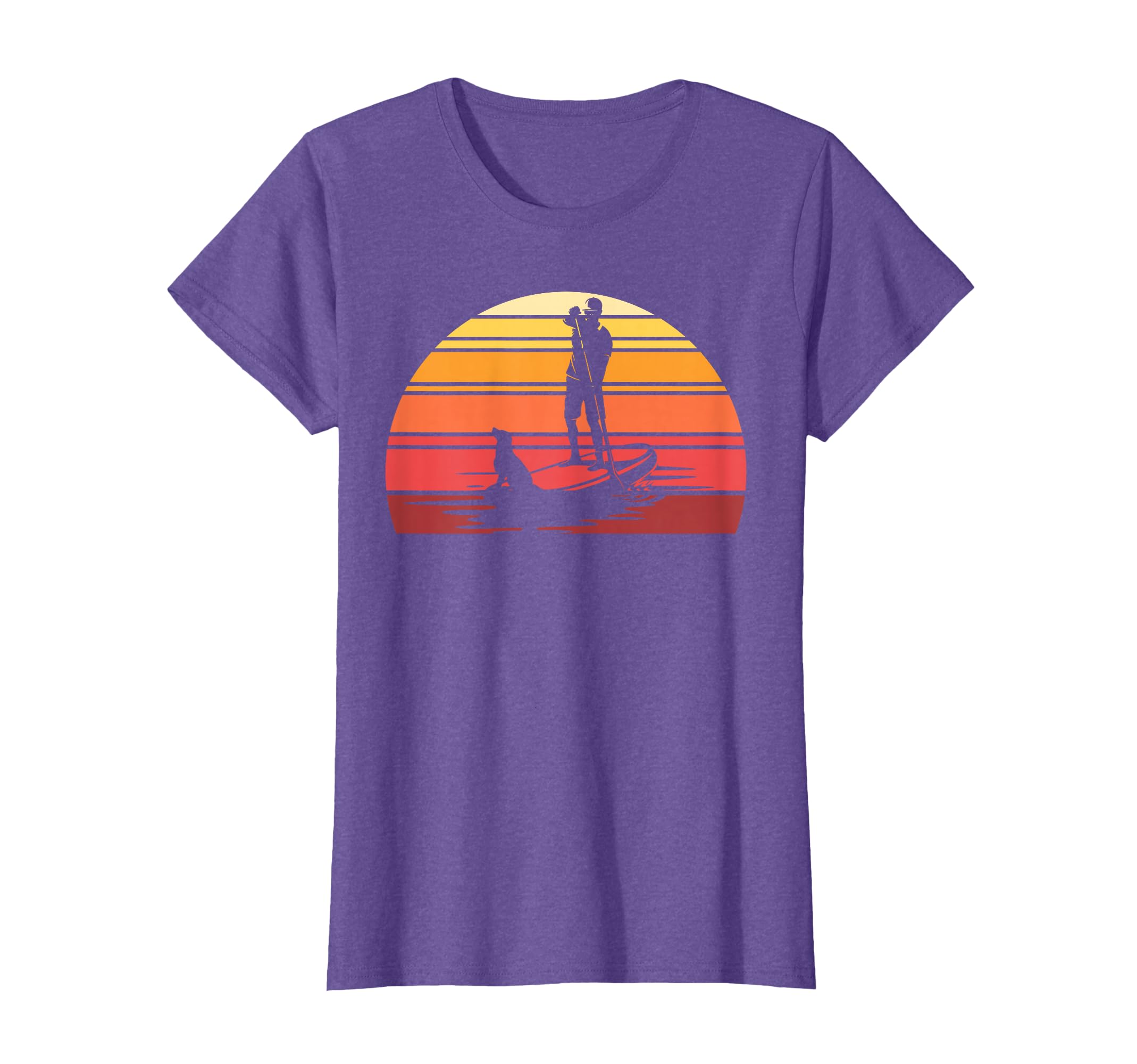 Retro Stand Up Paddler Animal Dog SUP Stand Up Paddling T-Shirt