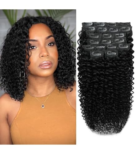 ✨ 20” DARK BROWN CURLY 3/4 full head clip ins*NWT* Amazon.com : Curly Clip in Hair Extensions 120g 7pcs 20 Inch  main image 4