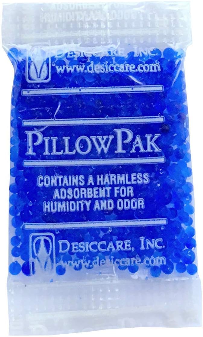 INTERTECK PACKAGING 1 Gram Silica Gel Packets - Blue to Pink, Rechargeable Desiccant Packets and Dehumidifiers (Indicating, 1,000 Pack)