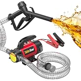 TaskStar Electric Diesel Transfer Pump Kit, 12V 13 GPM for Diesel Kerosene | 9.8FT Suction &amp; 26.2FT Lift with Nozzle, Filter, 9.8FT Battery Clip &amp; Hoses, Portable Fuel Pump for Tractors Trucks Generator