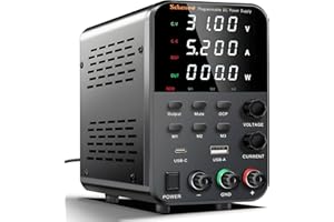 SEKENOW DC Power Supply Variable, 30V 5A Adjustable Switching Bench Power Supply with Memory Storage & USB/Type-C Quick-Charge,High Precision 4-Digit LED Display,Encoder Adjustment Knob