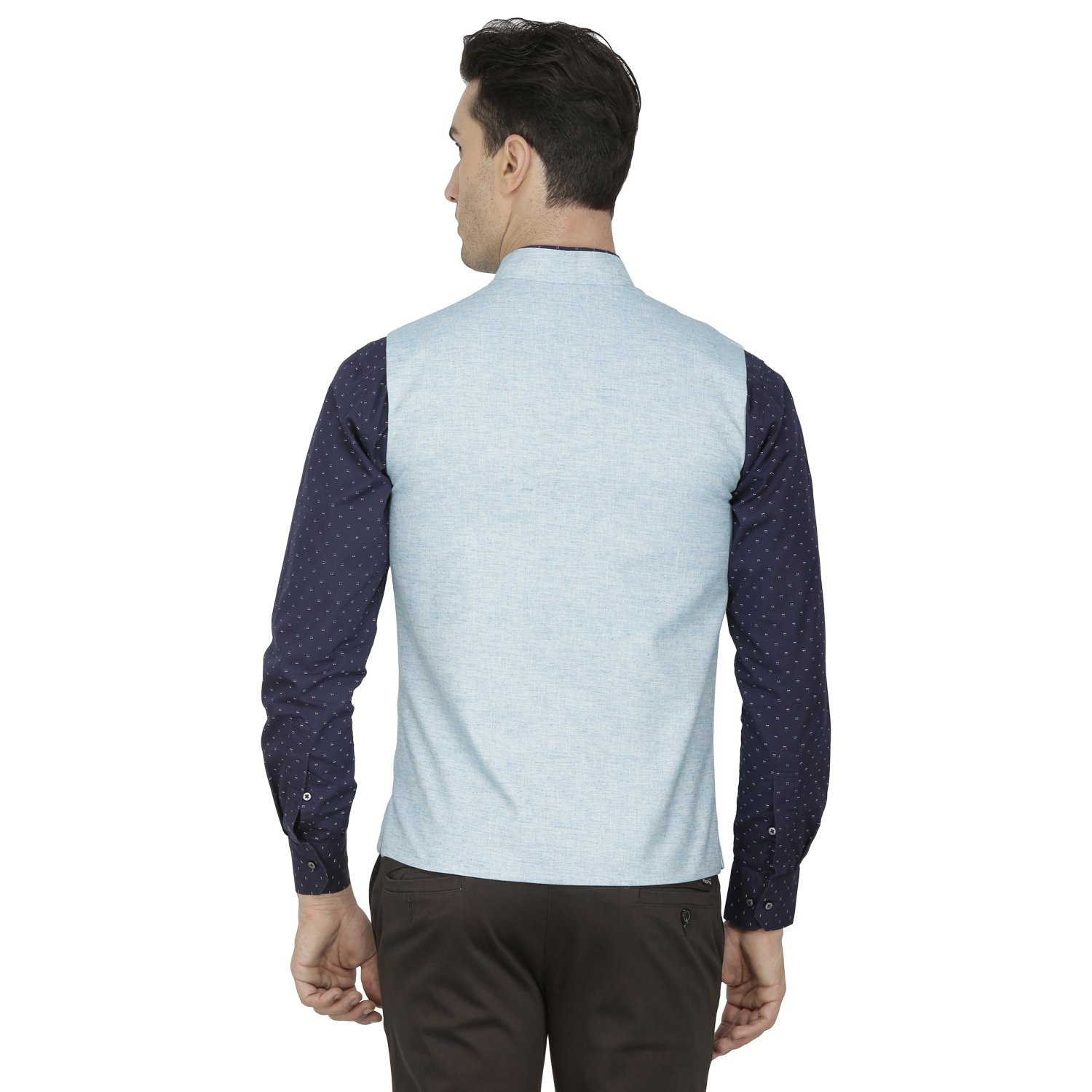 inspire light blue linen modi jacket