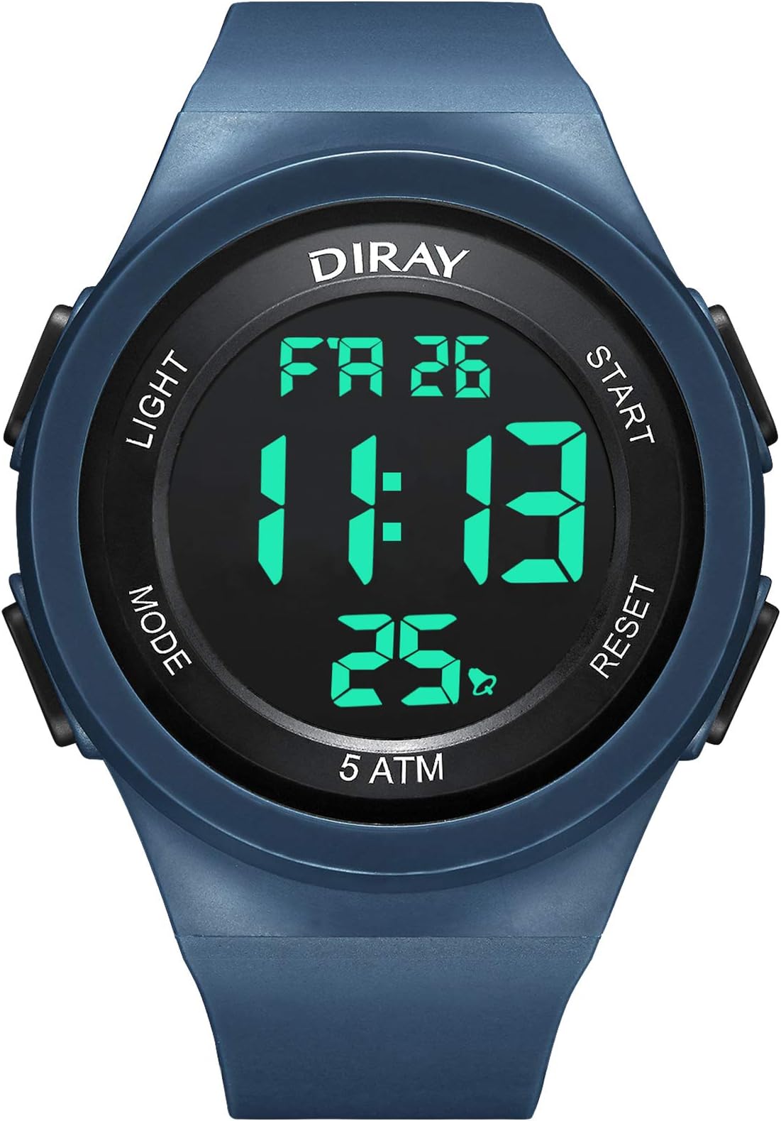 Men's Digital Sports Wrist Watch for Men, Large Face LED Backlight Screen Waterproof Stopwatch Alarm Casual Luminous Electronic Simple Watches