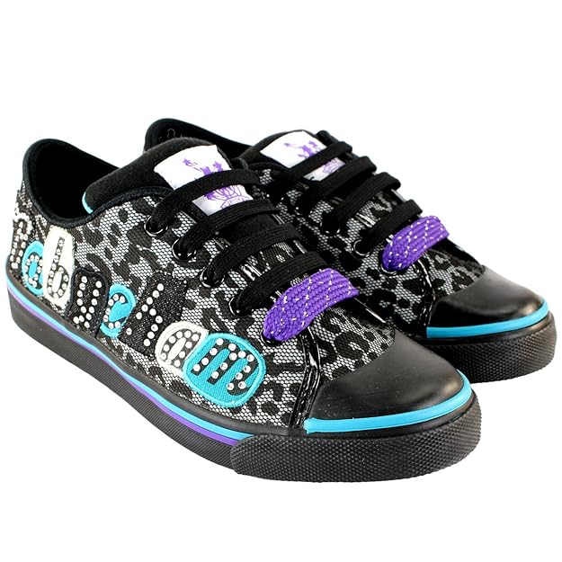 Babycham Womens Trainers NINA Black LACE UP Fabric