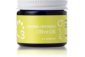 PurO3 Ozonated Olive Oil – Pure, Natural, Organic Skincare for Face & Body – Oxygenated Healing Lotion, Moisturizer & Beauty Cream in a Glass Jar – O3 Therapy Salve, 2 oz