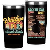 Vintage 1985, 41st Birthday Gifts Men, 41st Birthday Decorations Tumbler, 20 oz Stainless Steel Insulated Coffee Mug, Gifts for 41 Year Old Man Friend, Travel Cup, Black Drinking Cup for Car Camping