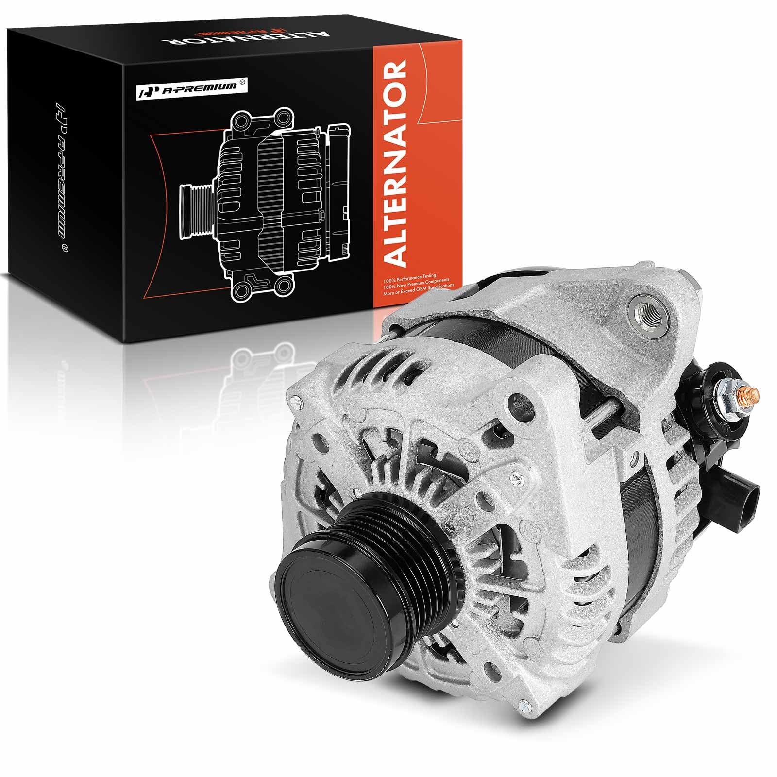 Photo 1 of A-Premium Alternator Compatible with Toyota Highlander 2017-2022 V6 3.5L, Sienna 2017-2020 V6 3.5L, 12V 180A 6-Groove Decoupler Pulley Clockwise, Replace# TN1042110971, 270600P420