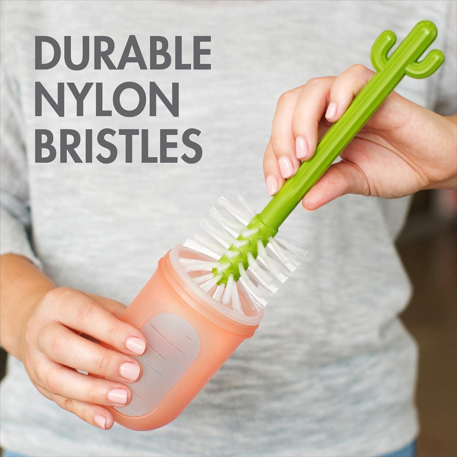 Boon Cacti Bottle Cleaning Brush Set (4pcs), Green : Baby