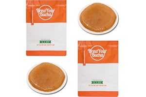 Brew Your Bucha Kombucha Tea SCOBY with Starter Fluid - Comes with Scoby, Live Culture, Scoby Kombucha Starter, Kombucha Kit, DIY Kombucha Brewing Kit, Scoby Kombucha Starter (2 Scoby)