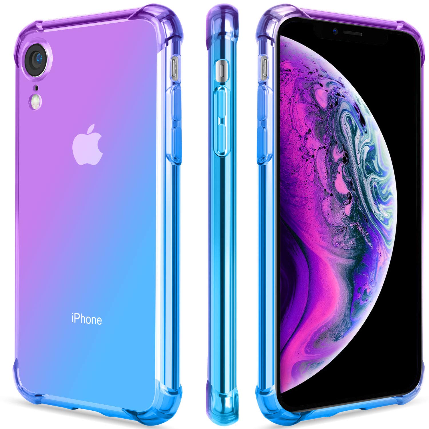 Salawat iPhone Xr Case, Clear iPhone Xr Case Cute Gradient Slim Anti