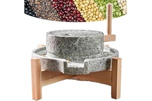 SUZEPER Stone Grain Mill,Hand Grain Mill Stone Grinder, Wet Dry Cereal Bluestone Mill for Home Kitchen, Food Wheat Berry Rice