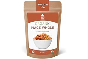 SPICY ORGANIC Mace Whole (Javantri) – 8 oz (227 g), USDA Certified Organic Mace Spice, 100% Raw, Non-GMO, Vegan, Gluten-Free – Enhance Dishes with Rich, Aromatic Flavor - Myristica Fragrans