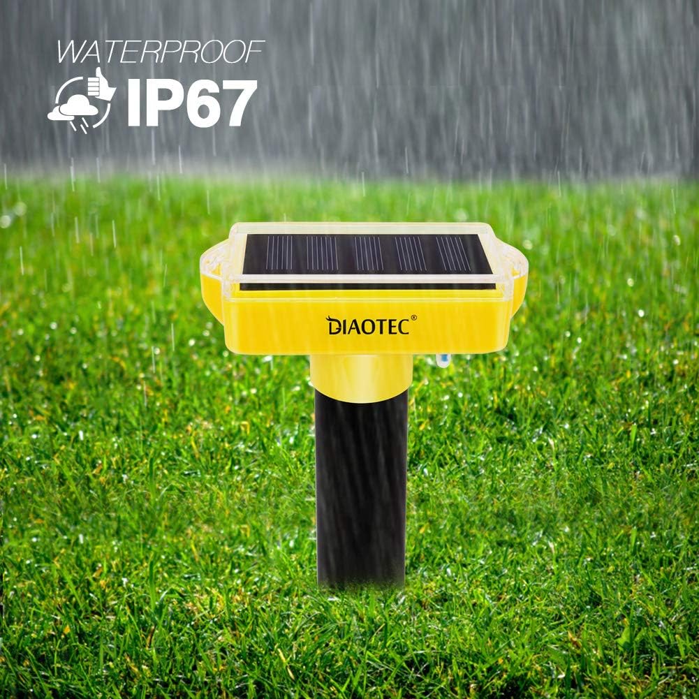 Diaotec 2Pack Mole Repellents Solar Powered Sonic Spike Vole Deterrent Pest Control Vole Repellent to Keep Rodents Away from Your Lawn and Garden : Garden & Outdoor