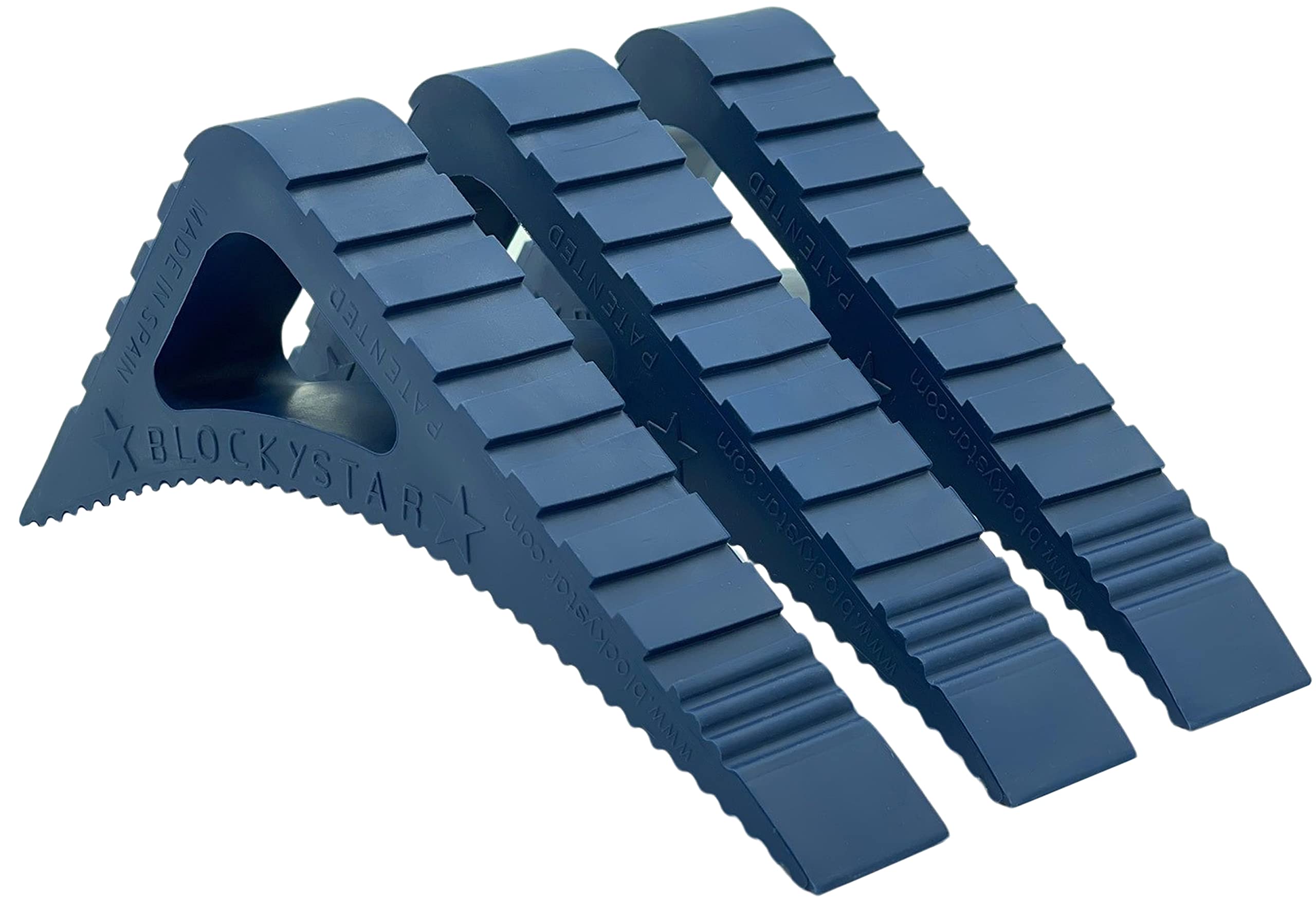 Pekasa Door Stopper and Window Stopper, Award Winning Design Heavy Duty Rubber Door Stops, Works on Any Floor Surface and Any Door Type, Door Wedge Stop in Modern Stylish Colors (Dark Blue, 3 Pa