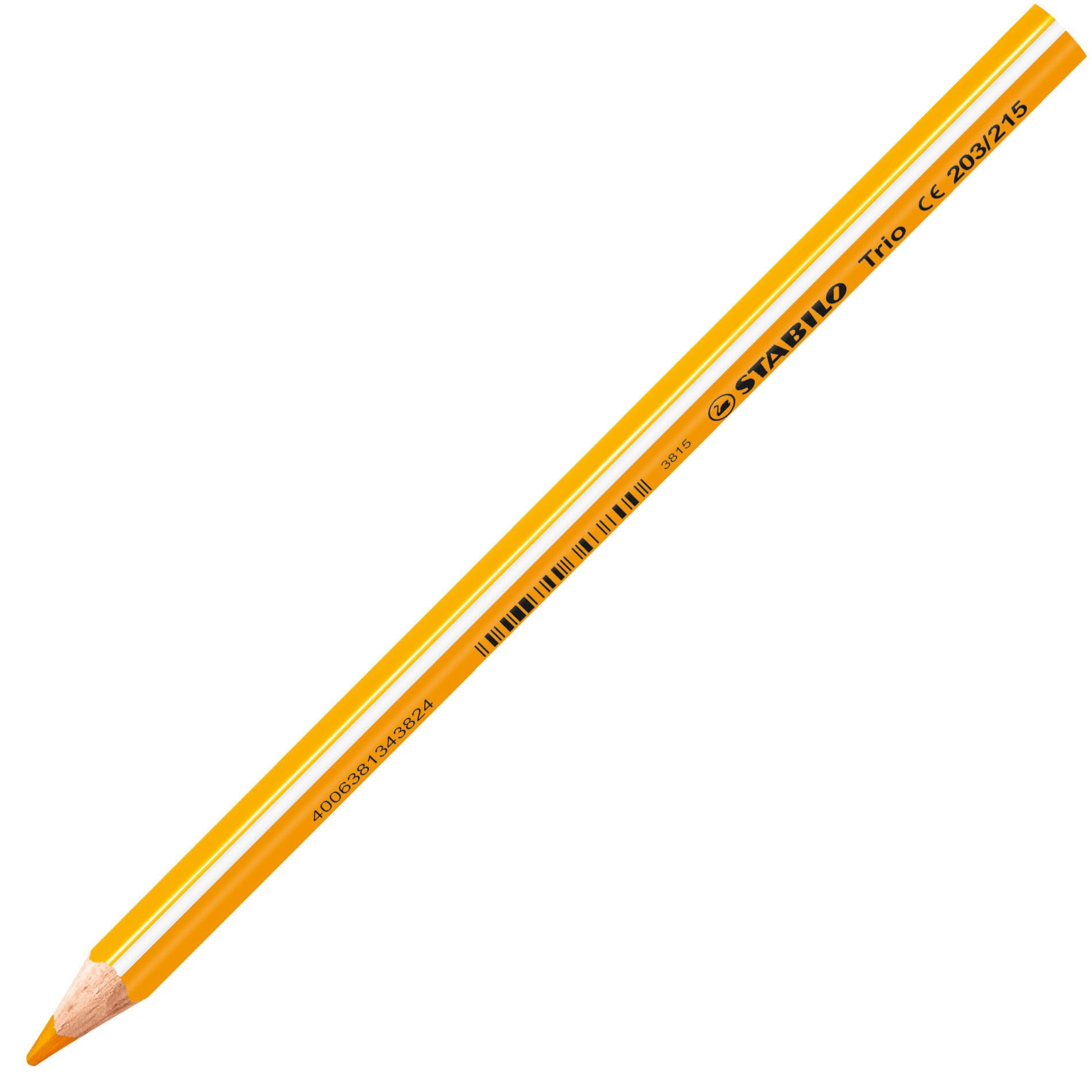 STABILO - Triangular Colouring Pencil - Trio Thick - Single Pen - Yellow Orange