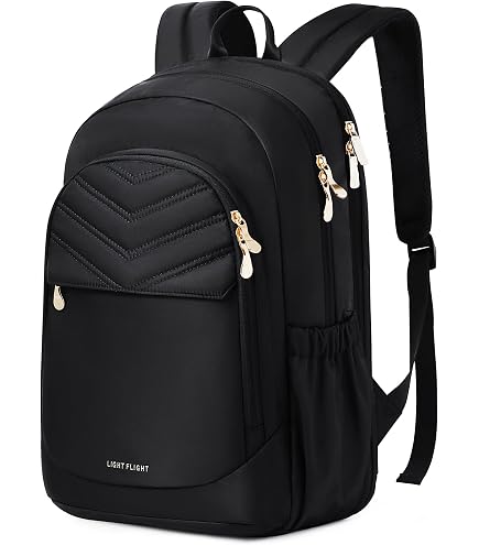LIGHT FLIGHT Travel Backpack for Women, 15.6 Inch Laptop Backpack, Black : Electronics