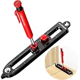 ARTYMASTER Multi-Function Scribing Tool, DIY Woodworking Scriber Line Maker, Portable Aluminum Alloy Woodworking Compass Scriber Tool, Inch Circle Marking Gauge,Deep Hole Carpenter Pencils 6 Refills.