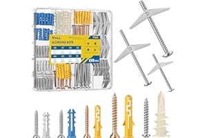 Vibit Self Drilling Drywall Anchors, Heavy Duty Wall Anchors for Drywall, Toggle Bolts for Drywall & Hollow Walls, Carbon Steel & Plastic Dry Wall Anchors and Screws Kit for Hanging, 170 PCS