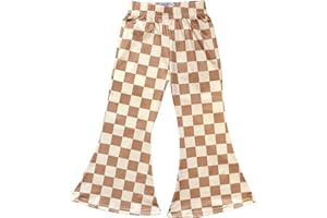 Daisy Del Sol Little Girls Boho Bell Bottom Stretch Legging Flared Soft Yoga Pants Toddler Childrens Kids 2T-8 Years