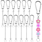 Tweruna 12 PCS Keychain Bars for Beads, Creative Metal Beadable Keychains Bar, Blank Beadable Keychain for DIY Keychains
