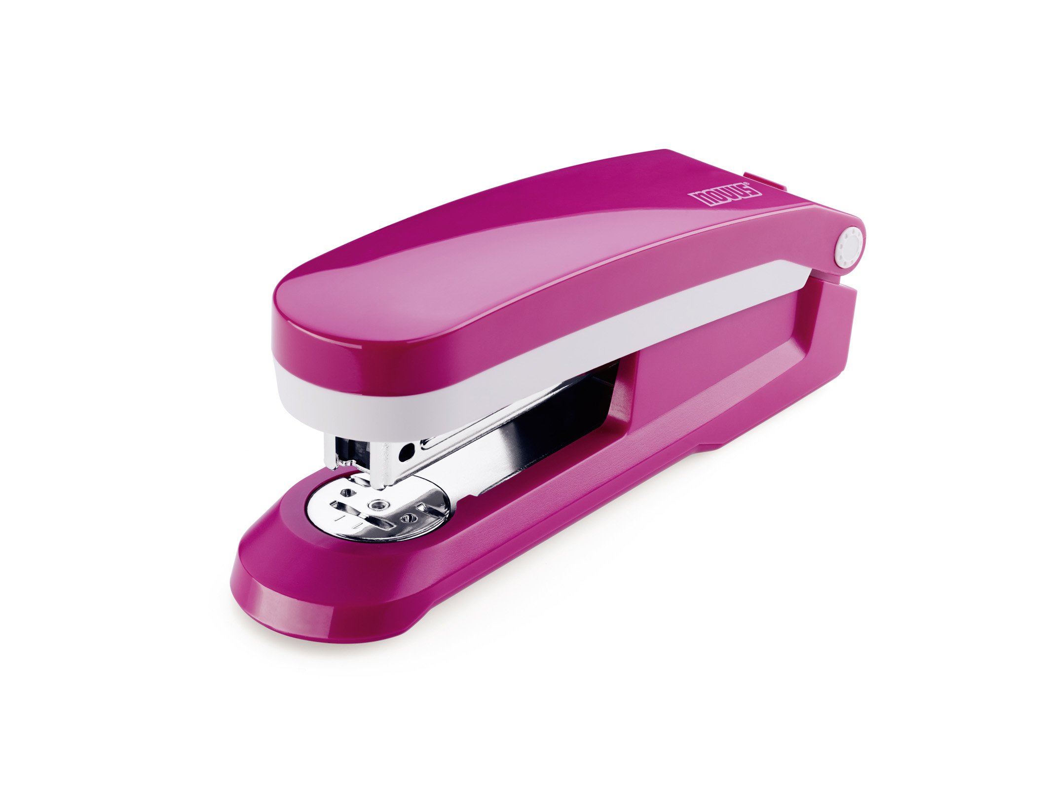 Novus E 25 Fresh Stapler (25 Sheets of stapling Capacity, Including 200 Staples and Integrated Staple Remover), Glossy Pink