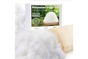 GarfxG 4.4 LB/2000G Pillow Stuffing, Premium Polyfill Stuffing Polyester Fiberfill Stuffing for Stuffed Animals, GRS Certified Cushion Filler for Sofa, Poly Filling Stuffing with Bag