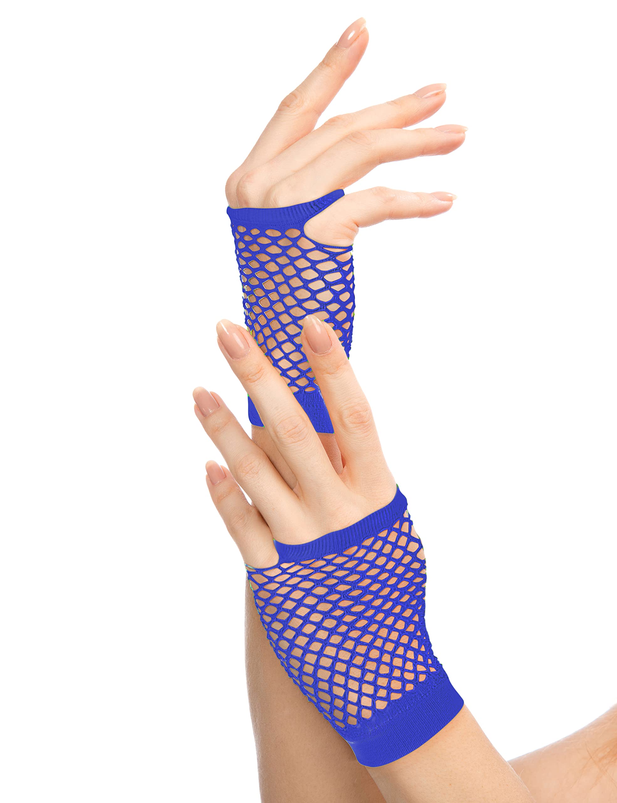 Balinco Rocking Fishnet Gloves 80s / 90s for Ladies & Girls (Blue)