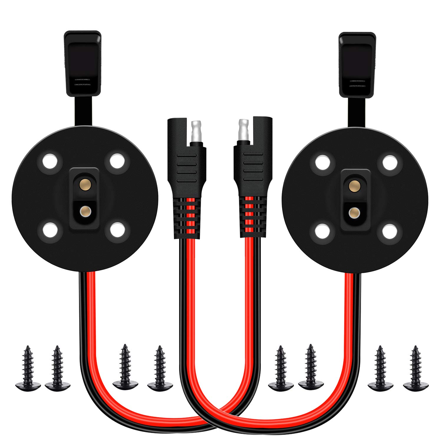 12AWG SAE Solar Power Socket Sidewall Port,[2 Pack