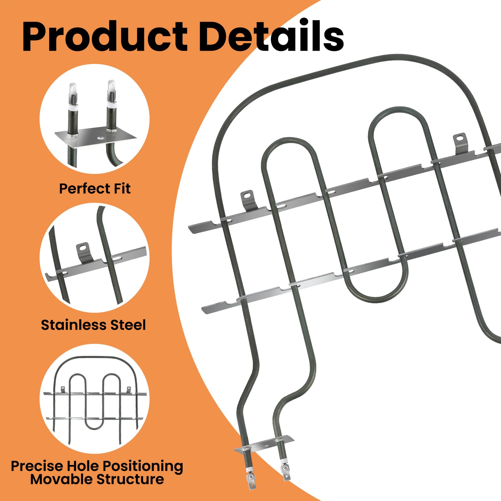 KTXzxdr WP9760774 3240W Broil Element Compatible with KEBC167MSS01 and More Oven,Replaces 1201761,8301514,9760774,AH11747304,AH1488544,AP3951311,AP6014070,EA11747304,PS11747304,PS1488544