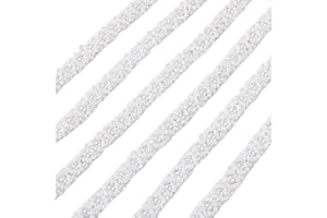 ACKEIVTO 3 Yards Pearl Beaded Trim White Rhinestone Applique, Rhinetones Trim for Dress, Crystal Beaded Applique for Bridal Wedding, Party and Craft Sewing on Costume Bridal Dress Decor 1cm