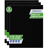 Range Hood Charcoal Filter 7.75” x 10.5” - Fits Broan and Nutone BP58 For 43000 Series Range Hoods - Broan Range Hood Filter Replacement - Carbon Stove Vent Fan Filters Removes Kitchen Odors (3-Pack)