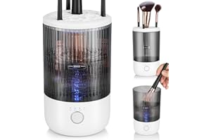 SUTENG Electric Makeup Brush Cleaner Machine, 4 Timer Settings Cosmetic Brush Cleaner, Make Up Brush Cleaner Cleanser for All Size Brushes, Automatic Beauty Tool – Great Gift for Women