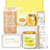iAOVUEBY Thank You Gifts for Women, 7PCS Employee Appreciation Gifts, Thank You Gift Basket with Glass Cup, Teacher Appreciation Gifts, Boss Day Gift for Coworkers, Principal, Boss, Secretary, Nurse