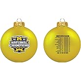 Tree Trophy NCAA Michigan 2023 College Football National Champions Ornament -3 1/4" Glass Ball Tree Ornament-2 Sides-Maize