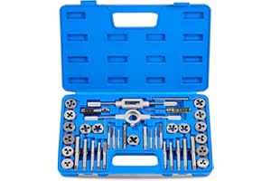 Orion Motor Tech 40-Piece Tap and Die Set, Metric Sizes | Home Improvement Tool Kit for Creating and Repairing Threading | Ha