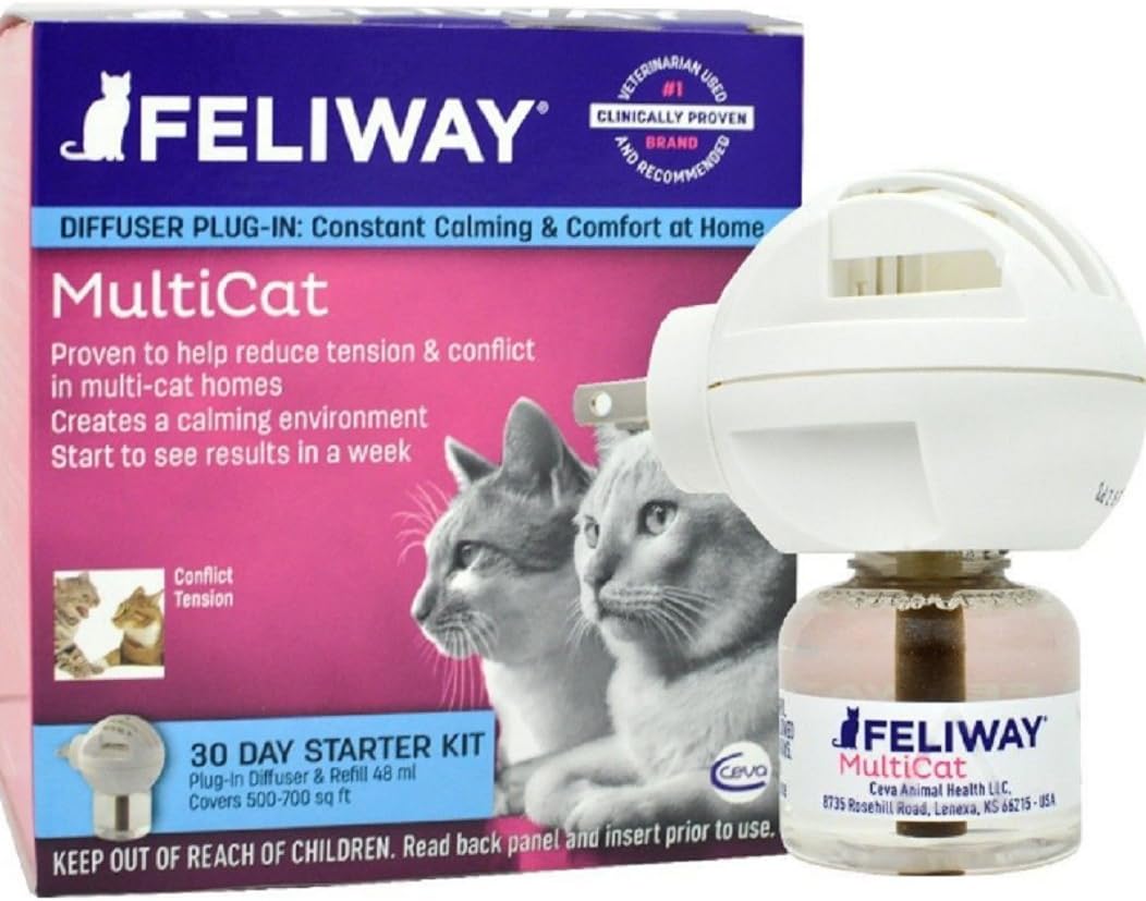 Gravitymystore Feliway MultiCat Starter Kit & 30 Day Refill (48 ml), New!!