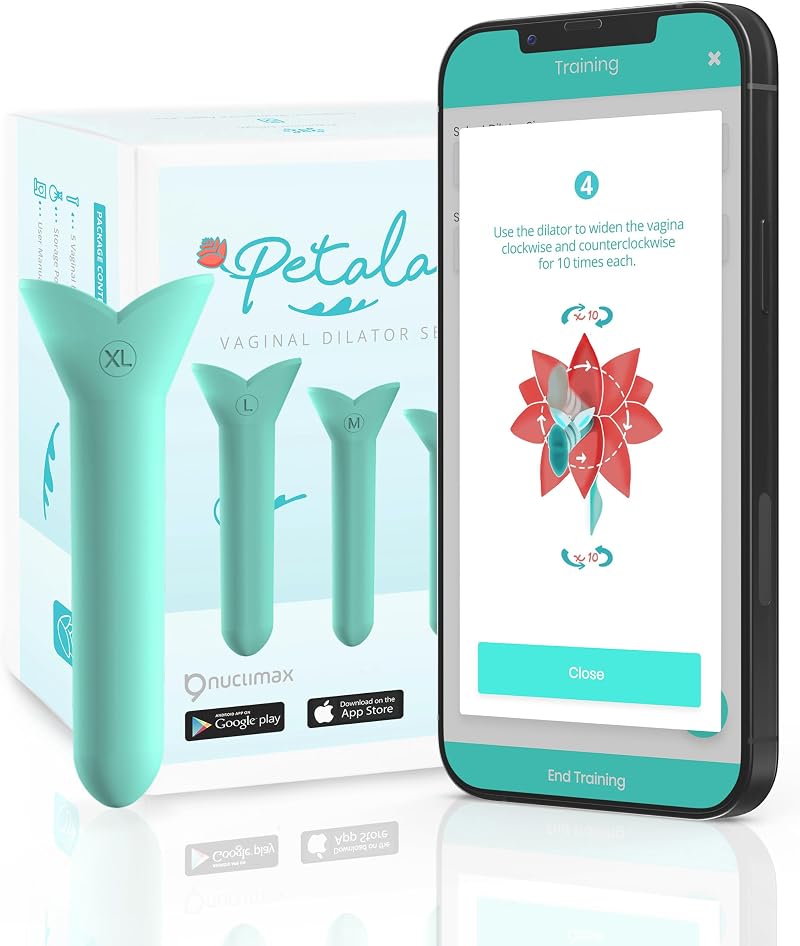 nuClimax Silicone Pelvic Floor Muscle Dilators - 5 Piece Kit with App