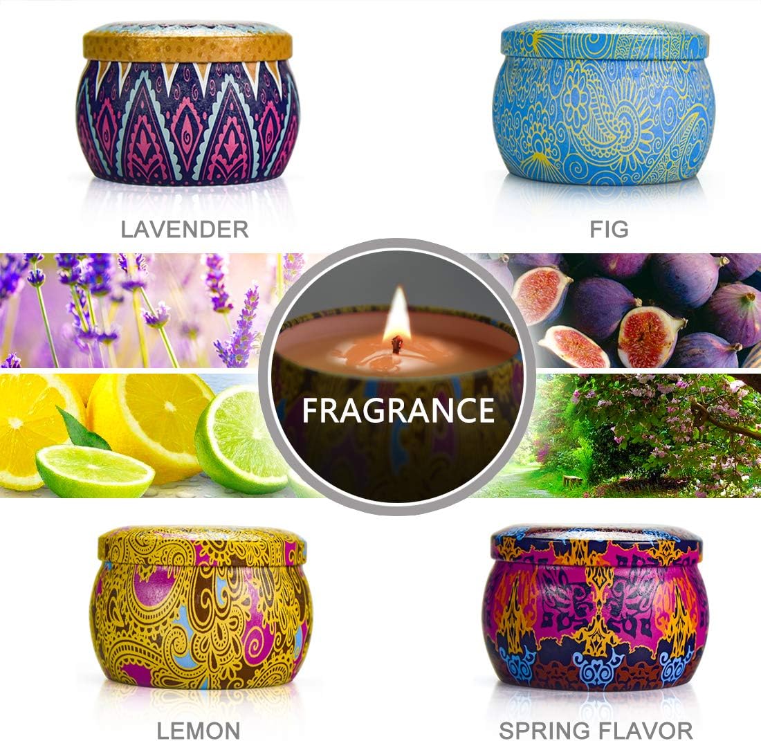 Aromatherapy Soy Candles Gifts for Women Birthday , Candles Set for Home Scented on Party Christmas Mother's Day Anniversary Thanksgiving , 4x4.4 Oz: Home Improvement