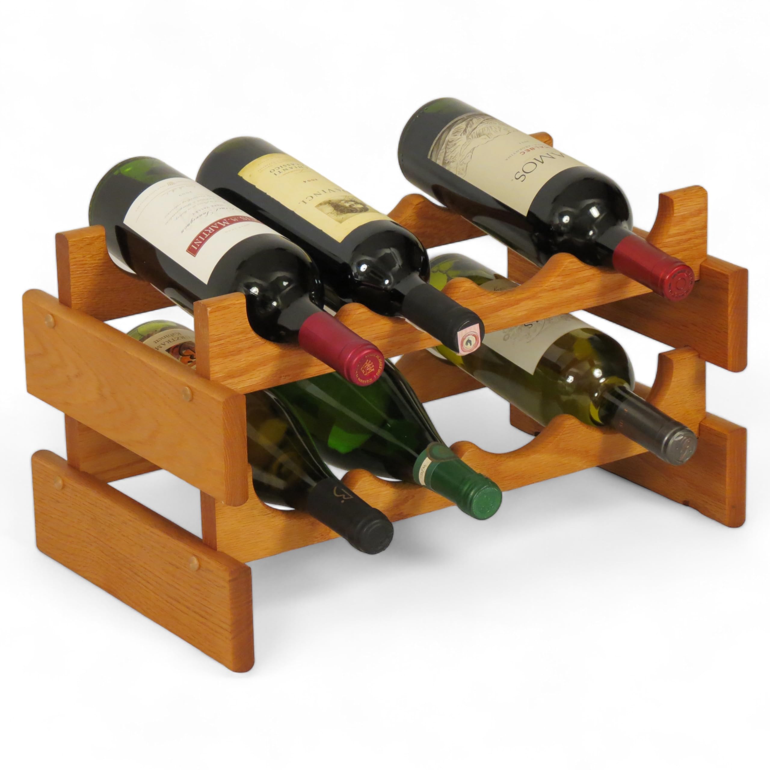 Wooden Mallet 8 Bottle Dakota Wine Rack, Medium Oak
