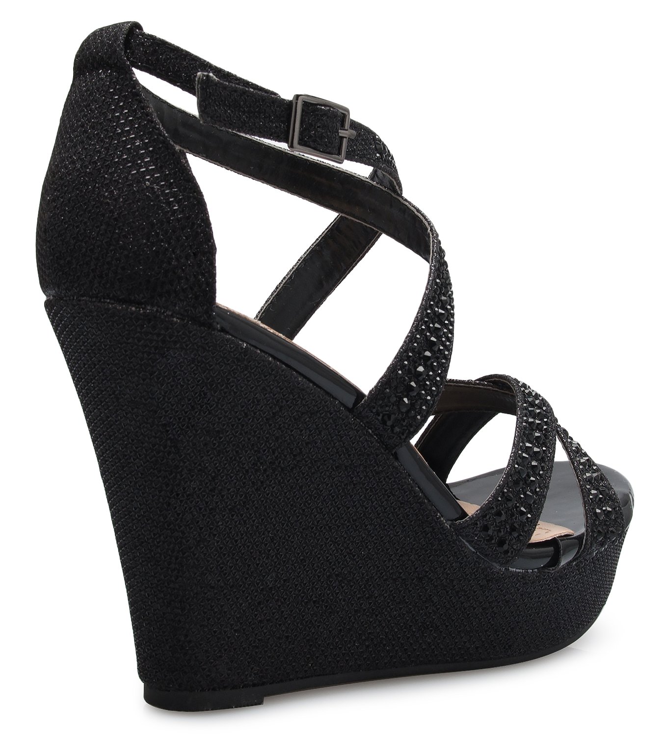 Olivia K Women's Sexy Rhinestone Platform Wedge Sandal - Image 4