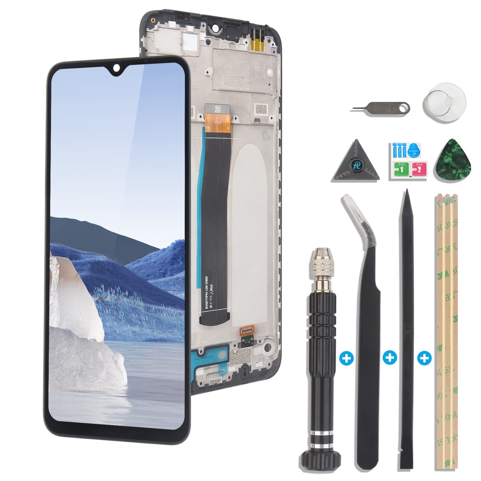 RongZy Screen Replacement for Xiaomi Redmi 10C LCD Compatible with Xiaomi Redmi 10C Display 220333QAG 220333QBI 220333QNY 220333QL Touch Screen Digitizer with Tools (Black with Frame)