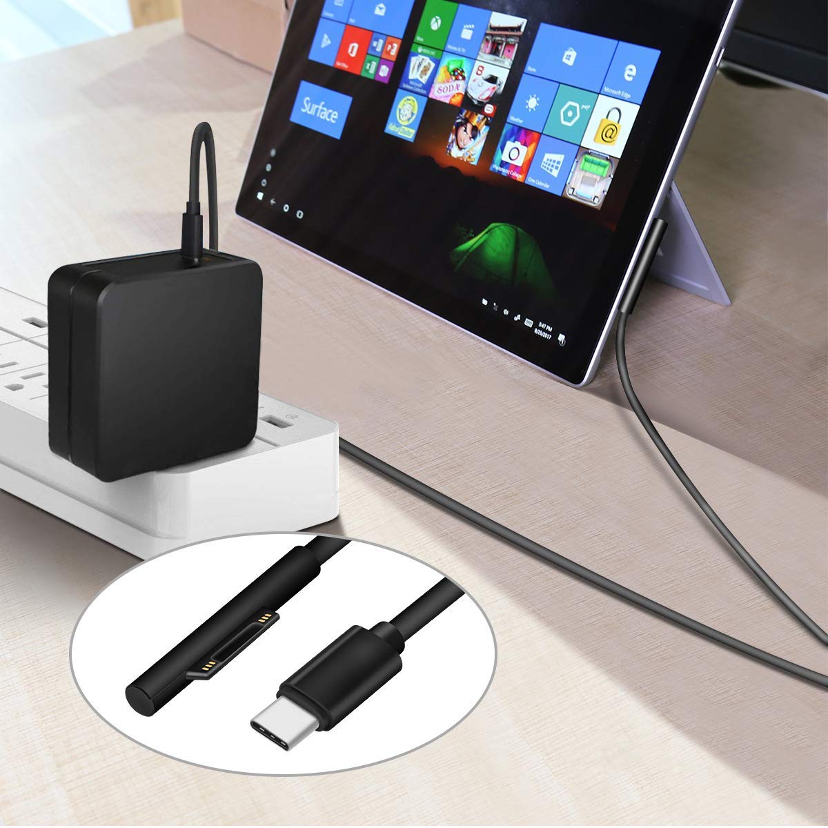 Surface Book Surface Go Tech 15v Surface Connect To Usb C Charging Cable Works With 45w Surface Book Surface Go Tech 15v Surface Connect To Usb C Charging Cable Works With 45w