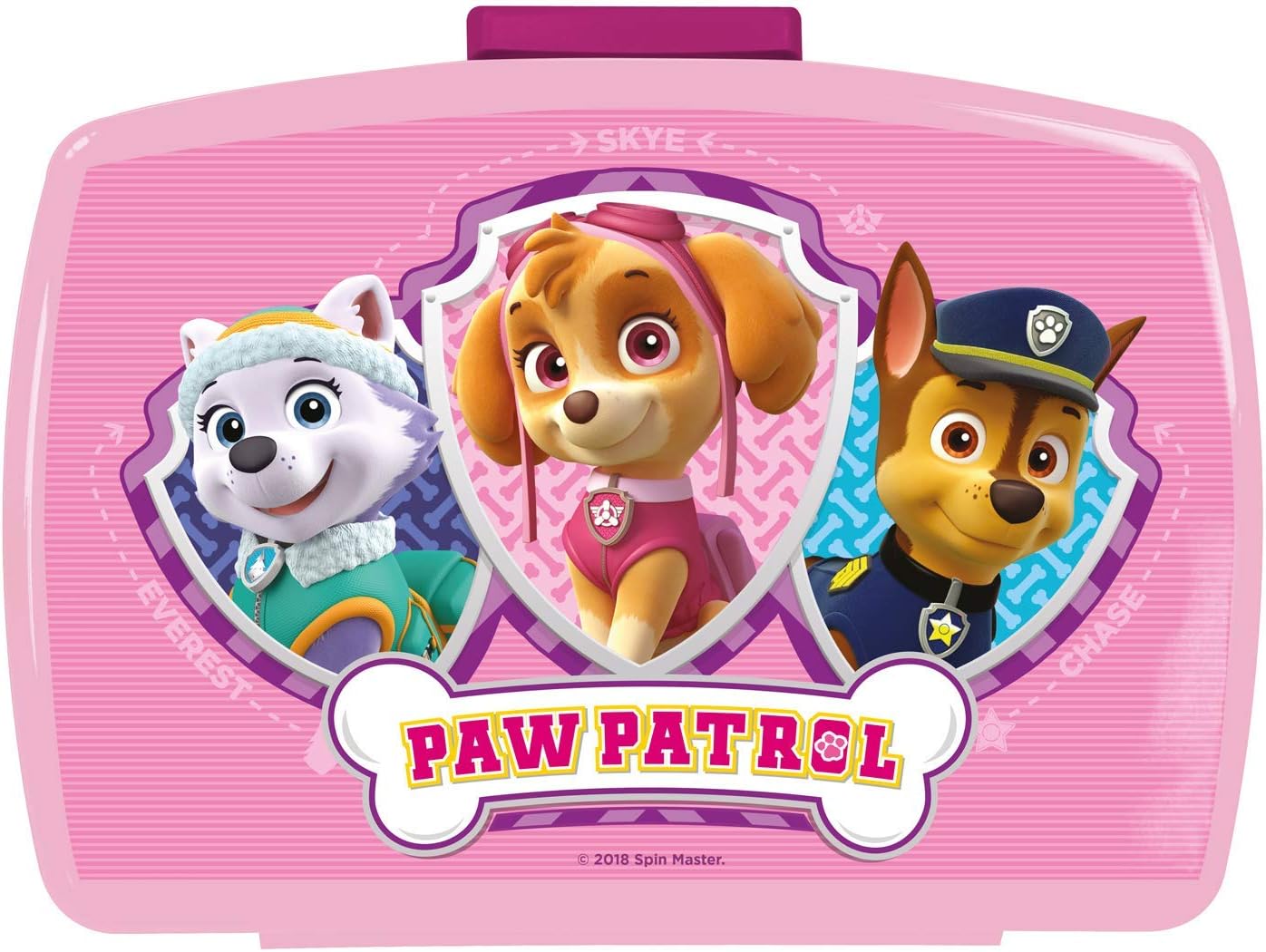 POS 29226088 - Brotdose Promo mit Einsatz im beliebten Paw Patrol Design, ca. 17 x 13,5 x 5, 5 cm, aus Kunststoff, bpa- und phthalatfrei, ideal für das Pausenbrot, für Jungen und Mädchen