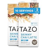 TAZO Skinny Chai Latte Concentrate, 32 oz Cartons, 2-Pack | Low Calorie Black Tea Blend with Cinnamon, Cardamom, Ginger and Vanilla Spices. Chai Tea Concentrate for hot or iced drinks.