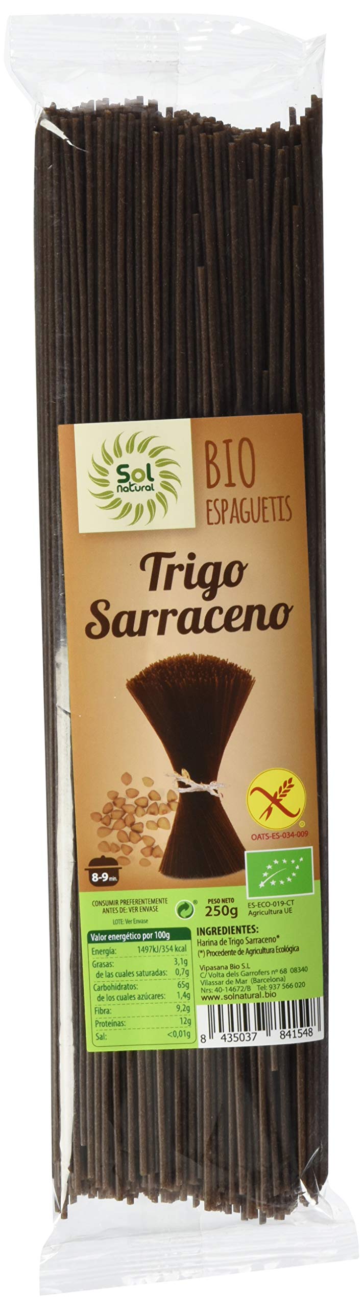 Solnatural Spaguetti Buckwheat Bio Gluten Free 250g 400g