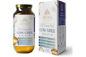 Aryaa Organic A2 Ghee | Grass-fed Cow Ghee, Bilona Method |1Liter (34 fl oz) | Premium Ayurvedic Elixir | Lactose-free, Non-GMO, Keto-Friendly, Gluten-Free, Hormone-Free, Additive Free