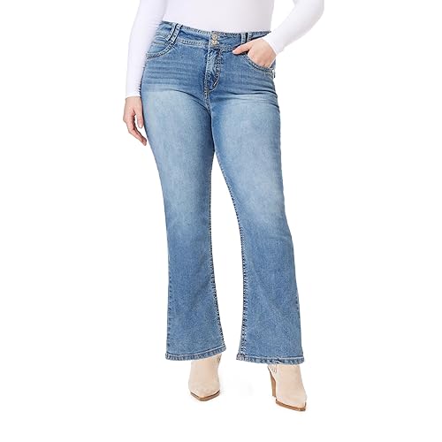 WallFlower Women's Size InstaStretch Luscious Curvy Bootcut Jeans, Andrea, 20 Plus