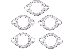 HIYANG 3 Inch Exhaust Gasket 2 Bolt for 3 Inch Muffler Flange Manifold 120-07610-0002 High Temperature 5 Pcs ，Exhaust Gasket 3 Inch